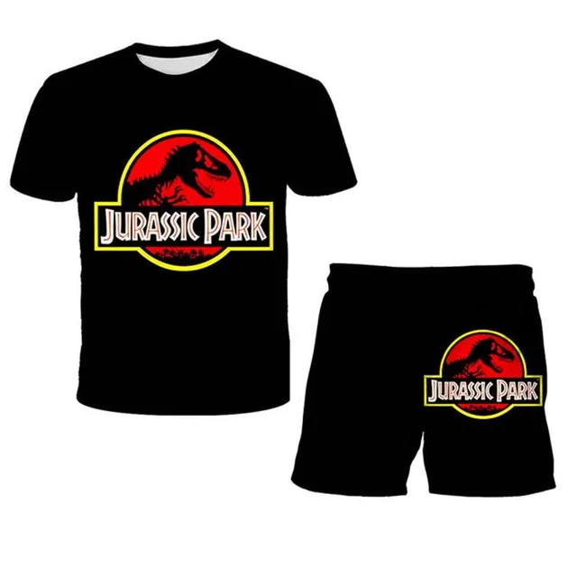 Set sportiv de vară pentru copii cu imprimeu Jurassic World - tricou + pantaloni scurți