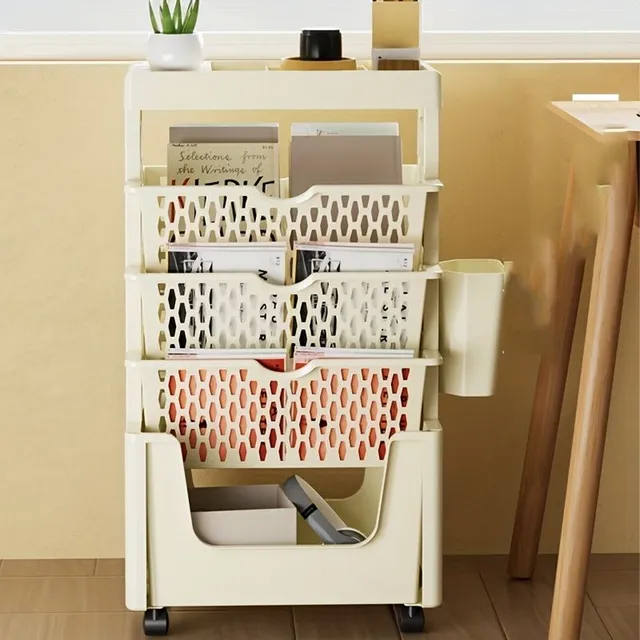 Removable storage basket for table with 5/6 floors and wheels