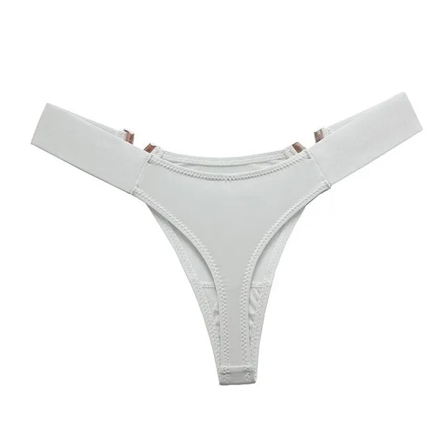 Ladies sexy thong with decorative gold buckle on the sides