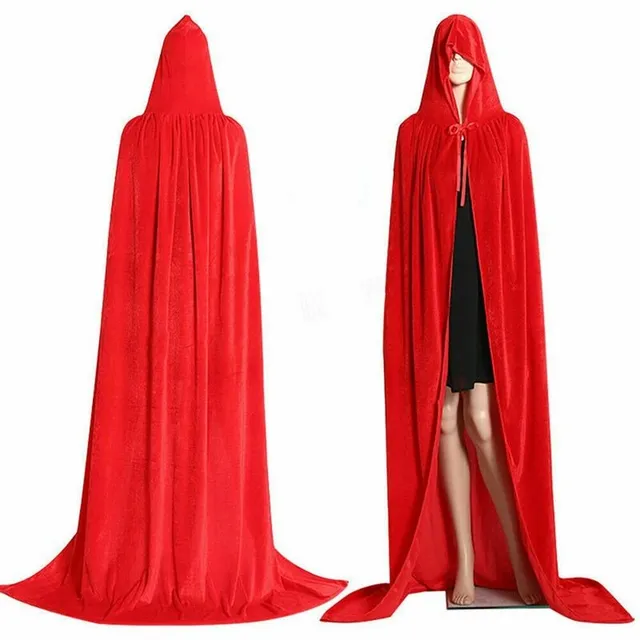 Krásny Halloween plášť s kapucňou Red