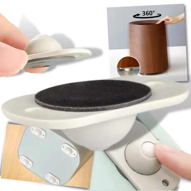 Self-adhesive furniture swivel castors