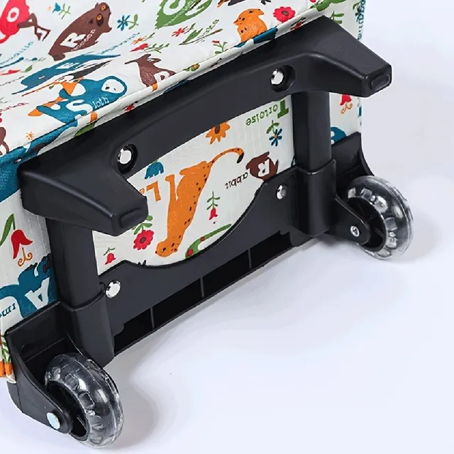 1pc Pullover Cart Shopping Cart, Shopping Food Small Cart, Supermarket Light Folding Bag On Cart With Wheels, Outdoor Shopping Needs, Garage Storage Needs, Home Storage Needs