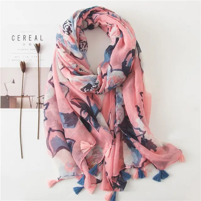 Luxury fine scarf with different patterns