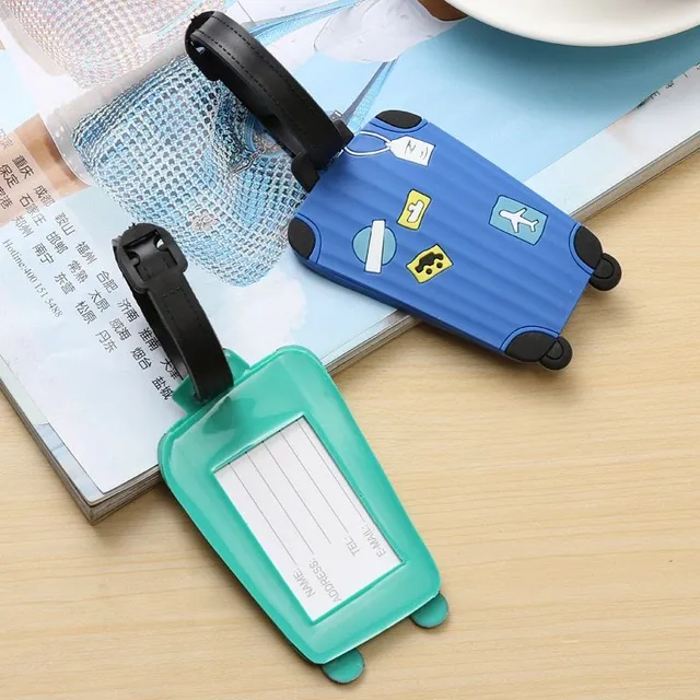 Modern suitcase tag in suitcase design - more variants