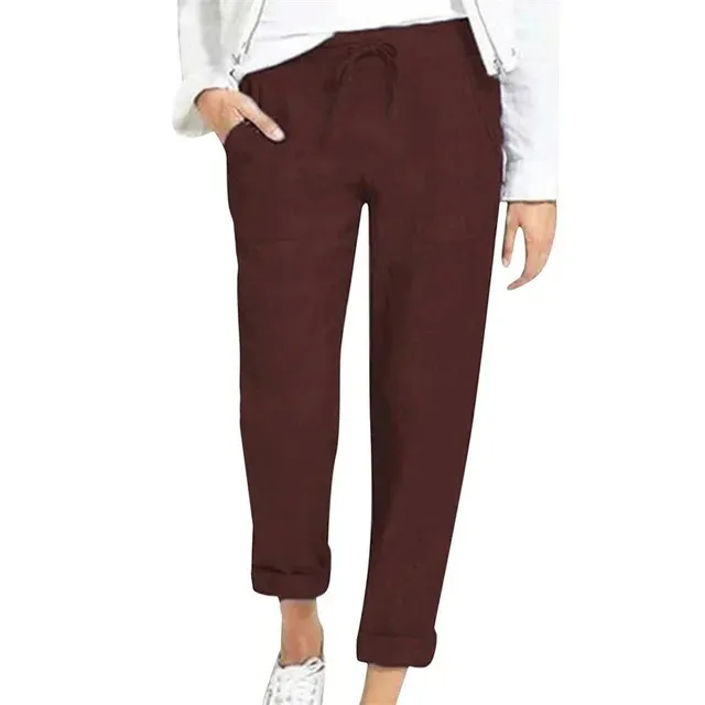 Women's high waist and pocket drawers - loose and casual long trousers for women