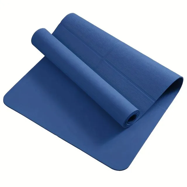 Prenosná modrá skladacie podložka pre jógu z TPE Silná protišmyková športová podložka odolná proti vlhkosti pre fitnes pre cvičenie jogy Pilates