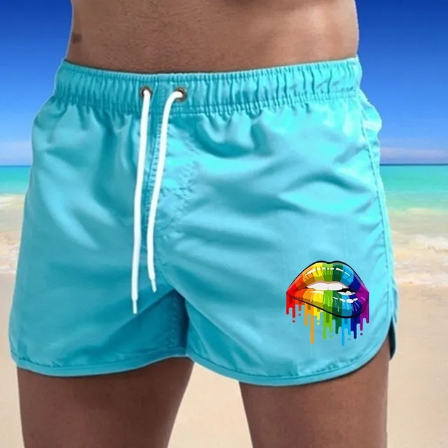 Men's coloured swim shorts - Rainbow