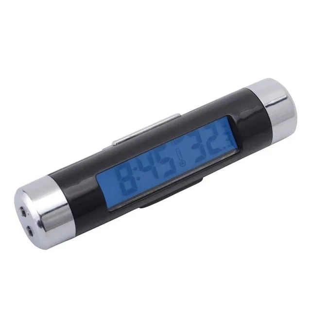 Digital thermometer with clock in the car