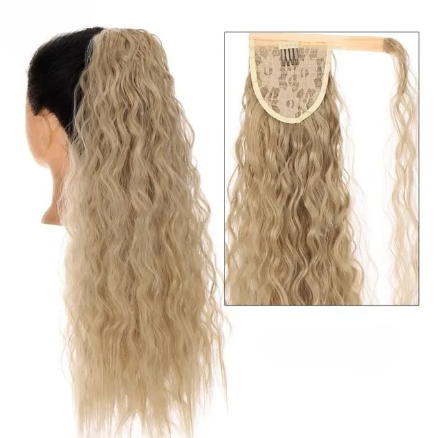 Women's long synthetic hair extensions for thickening hair