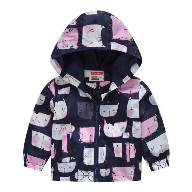 Girls spring and autumn windbreakers with hood