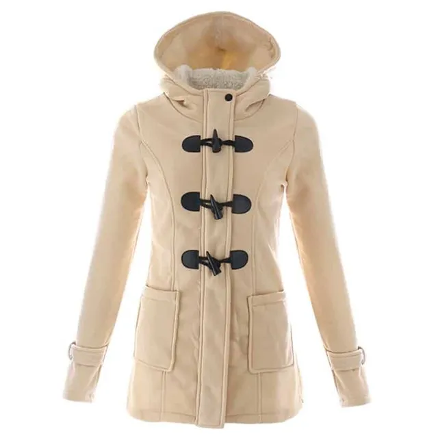 Elegant women's coat with hood SAYNOMORE