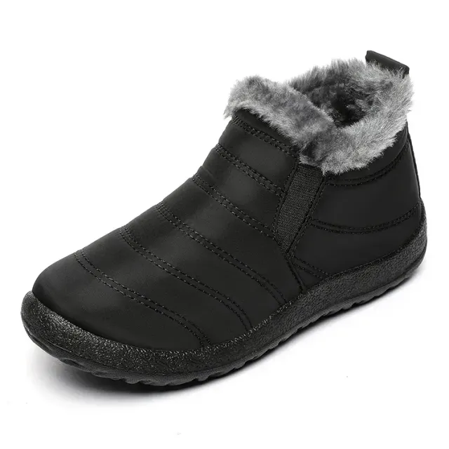 Women's winter boots - short waterproof snow boots with fur