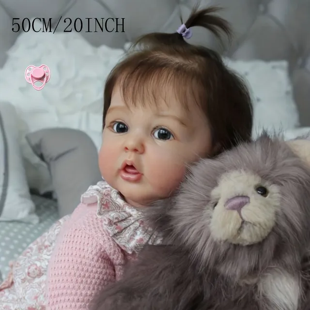 Ręcznie wykonana lalka silikonowa 50 cm Reborn - śpiąca dziewczyn