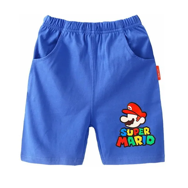 Trendy children's shorts printed with the popular animated film Super Mario