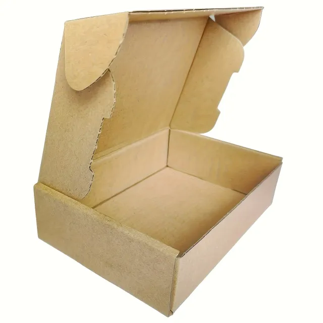100x Výhodný balík: Malá poštová schránka 5,3 x 3,3 x 1 palec, vlnitá lepenka, na podnikanie, darčeky a výrobu hnedej