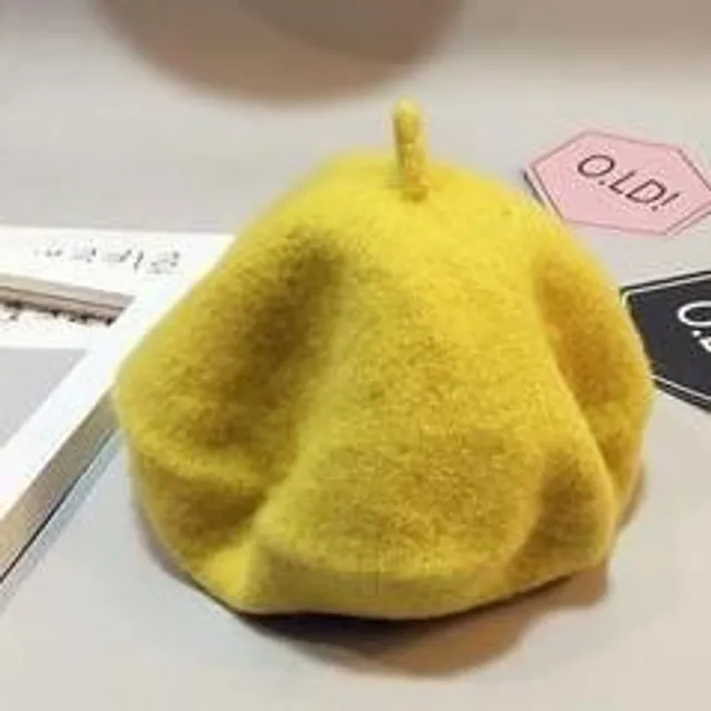 Baby beret yellow 48cm-to-52cm