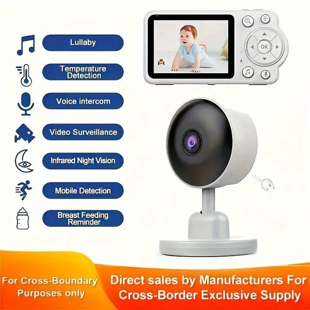 Monitor With Camera A Sound Colorful Video Safe Connection with Extra Long Range, 2-way Calls Soothing Sounds Remote (without Power)