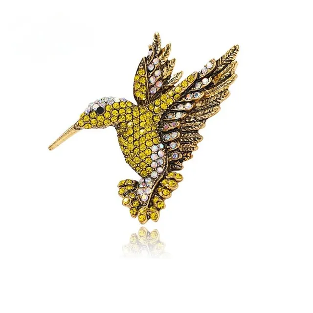 Štýlová zdobená brošňa Kolibrík