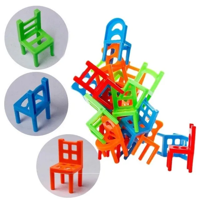 Balance chair Children's game Mini falling chair 18 pcs