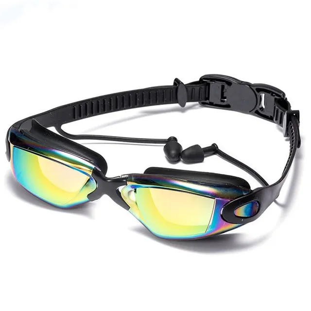 Stylish swimming goggles with earplugs + nose clip