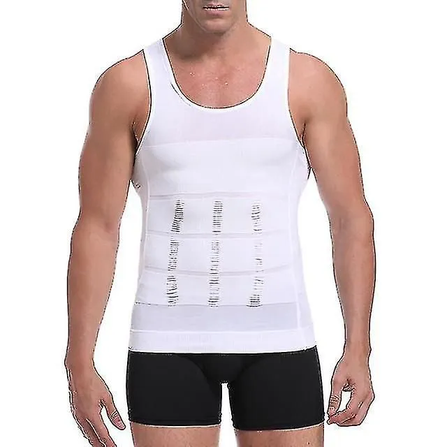 Tricou compresiv pentru bărbați cu ginecomastie, antrenor de talie, modelator corporal, control al burticii, fitness