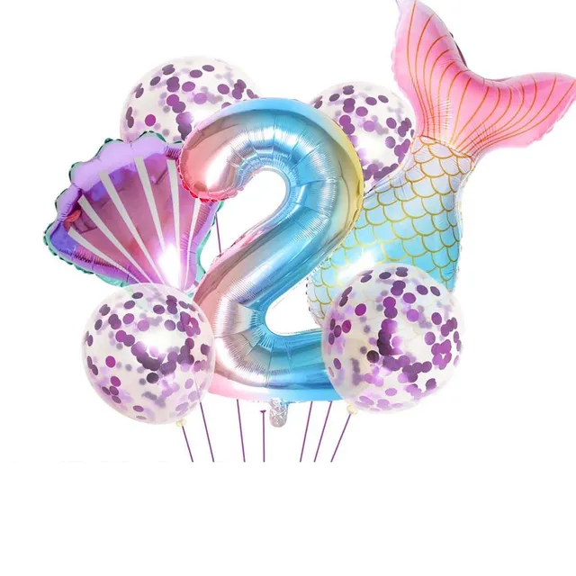 Detské narodeninové nafukovacie čísla v štýle morskej panny