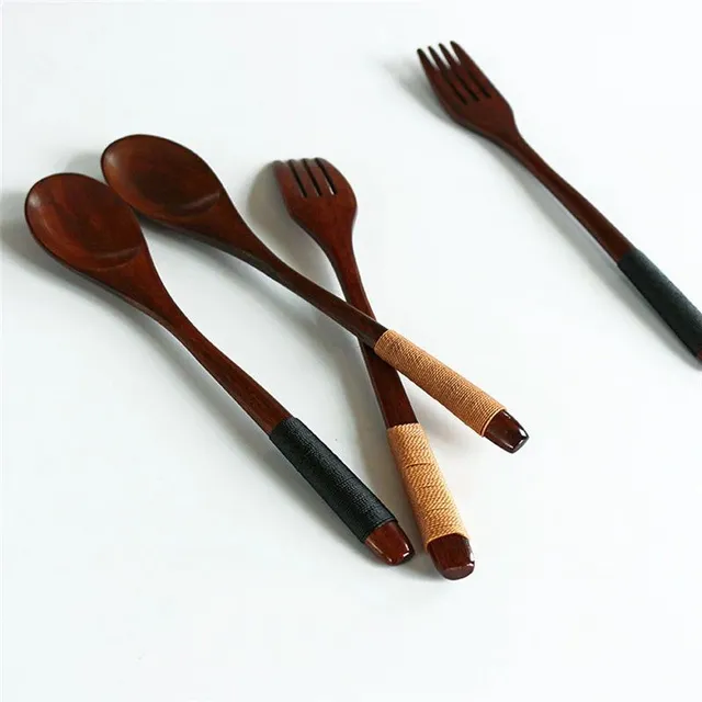 Wooden spoon and fork - 2 pcs