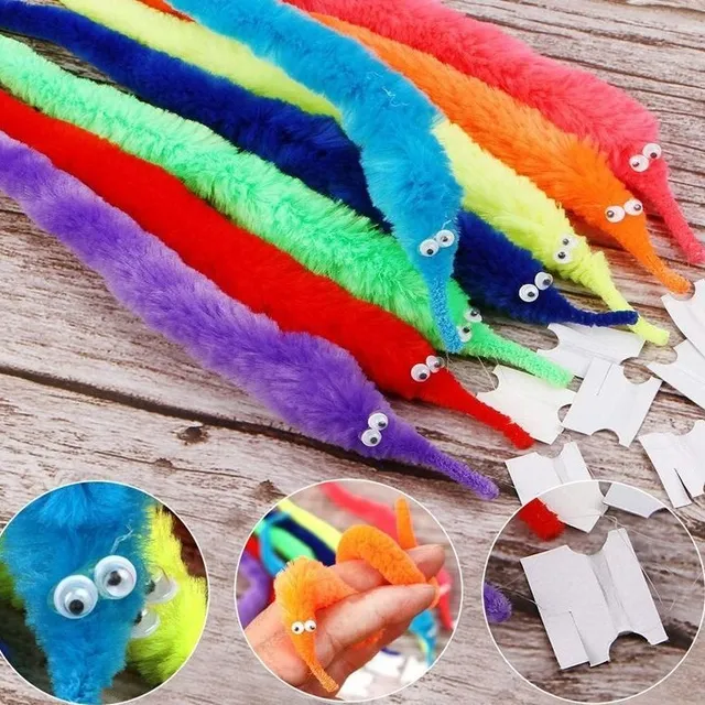 Zestaw kolorowych zabawek - 12 robaków