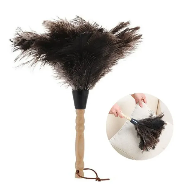 Cleaning duster made of pen dust with wooden handle for household dust removal