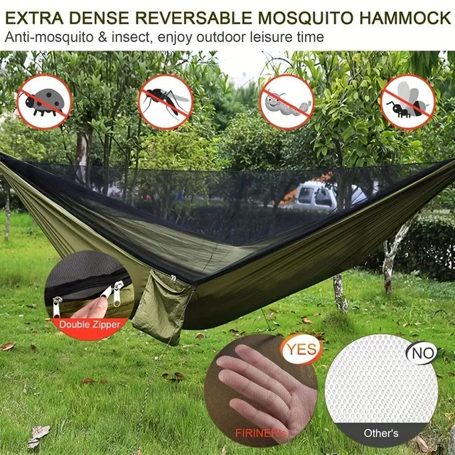 Hamac pliant automat cu plasă împotriva țânțarilor - Protecție perfectă pentru campingul în aer liber