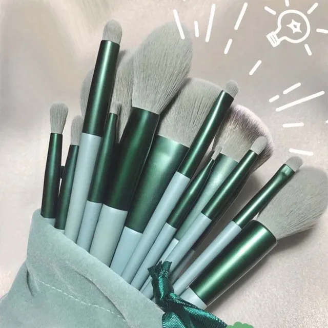 Set of brushes for make-up in velvet cover - 13 pcs