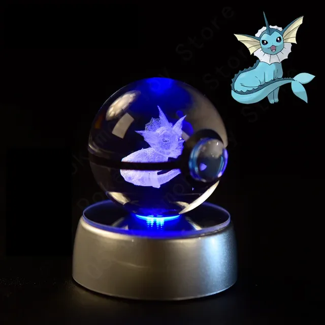 Aranyos Pokéball alakú 3D asztali lámpa Pokémon motívummal