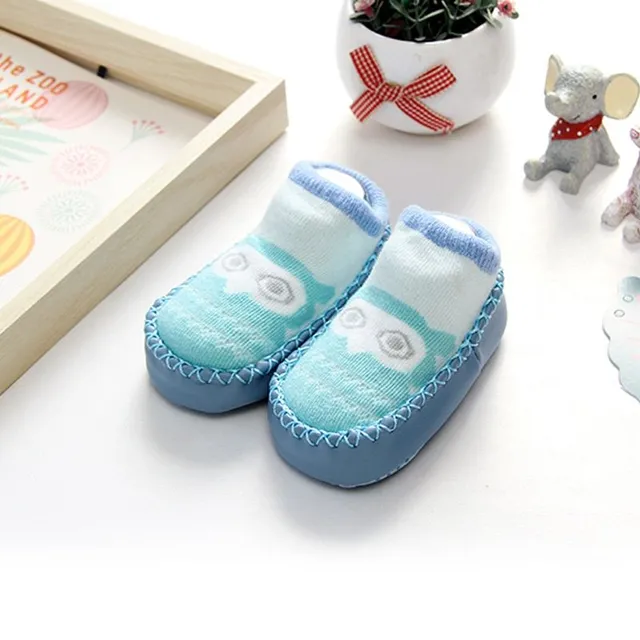 Chaussons en coton pour enfants avec semelle souple