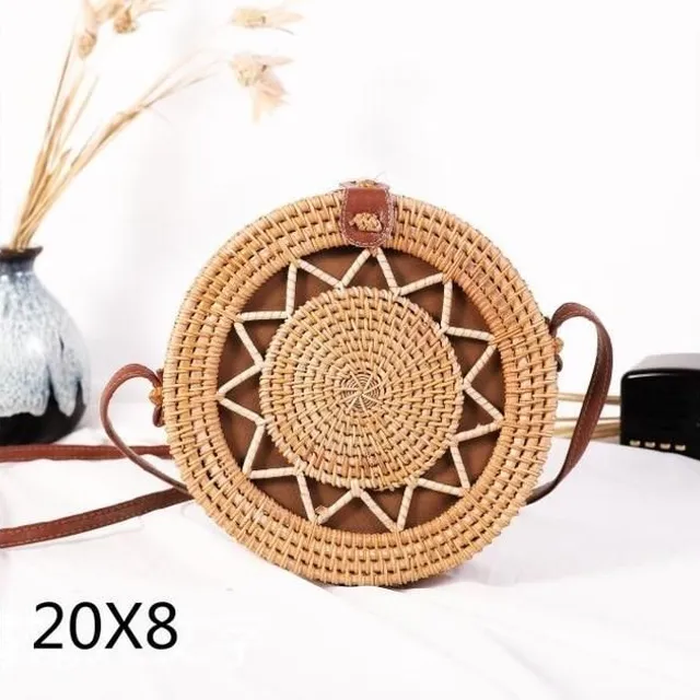 Rattan round handbag