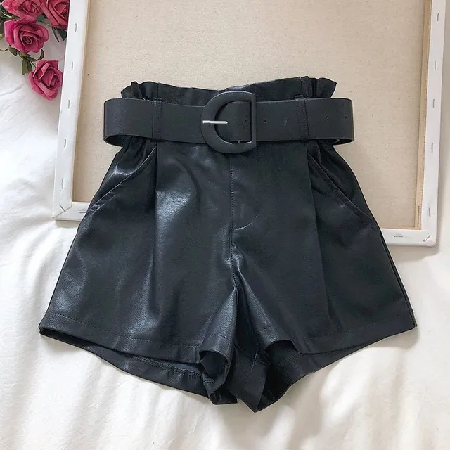 Women's elegant leather shorts