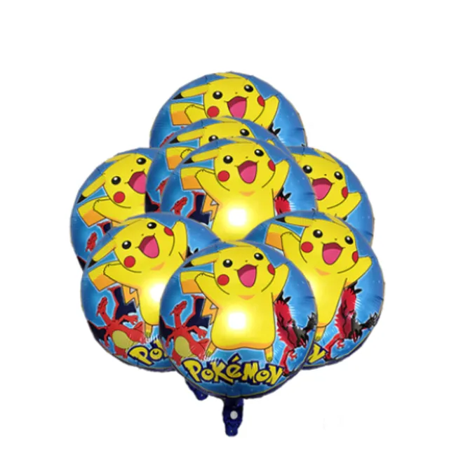 Piękny zestaw nadmuchiwanych balonów z motywem Pokémon 8ks A