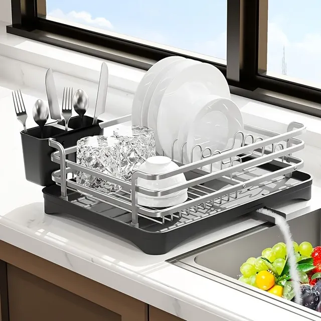 1pc Stainless steel dishwasher with cutlery holder - durable and space-saving