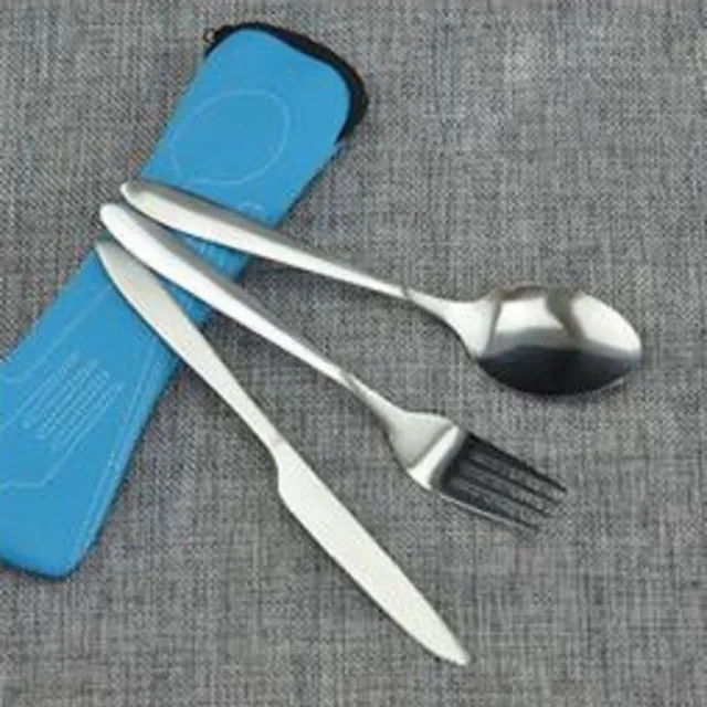 Set of stainless steel cutlery - 3 pcs + case