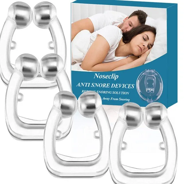 Magnetic silicone nose clip against snoring