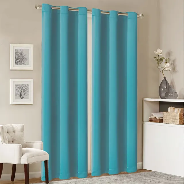 2p Blackout curtains with thermoinsulating top mat with bedroom and living room passes, reducing noise and blocking light - interior decoration