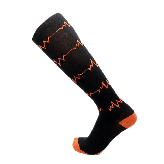 Compressed cross-country knee socks