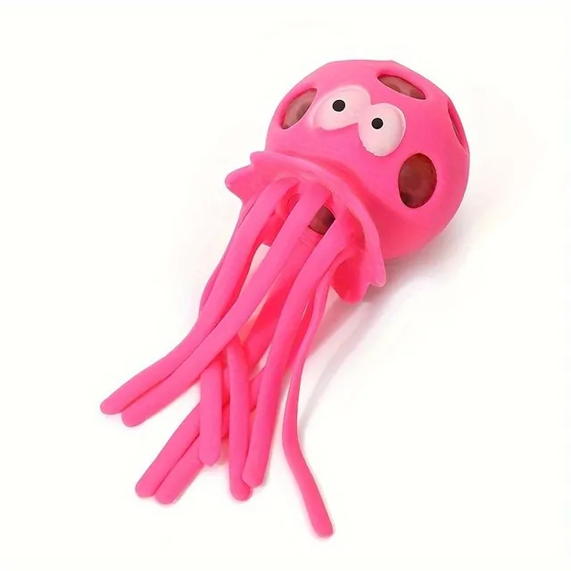 Antistress ball with sea motif - soft octopus toy with water balls