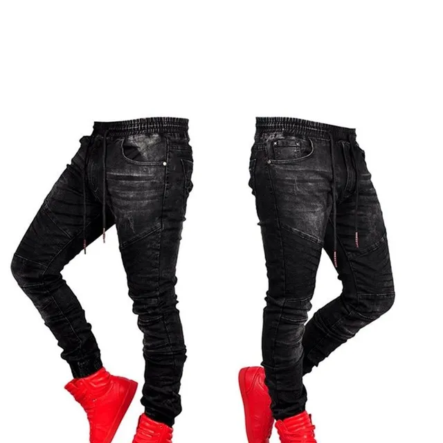 Men's jeans with drawstring waist Denim