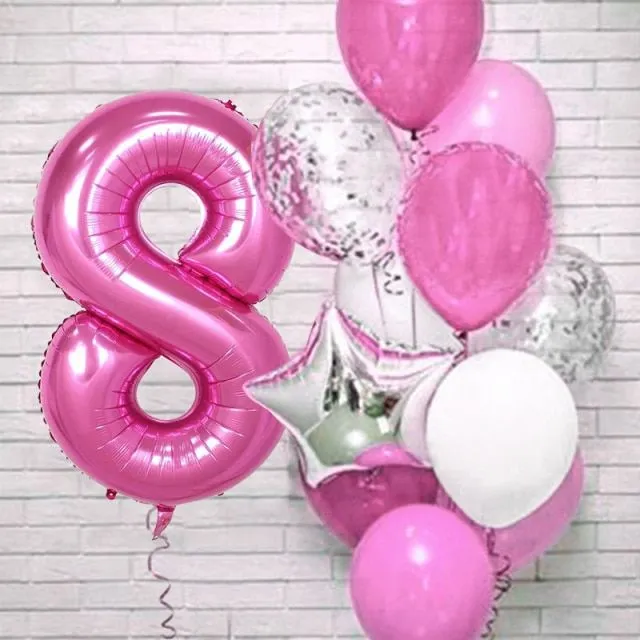 Party balloon set in multiple colours, birthday and anniversary balloons