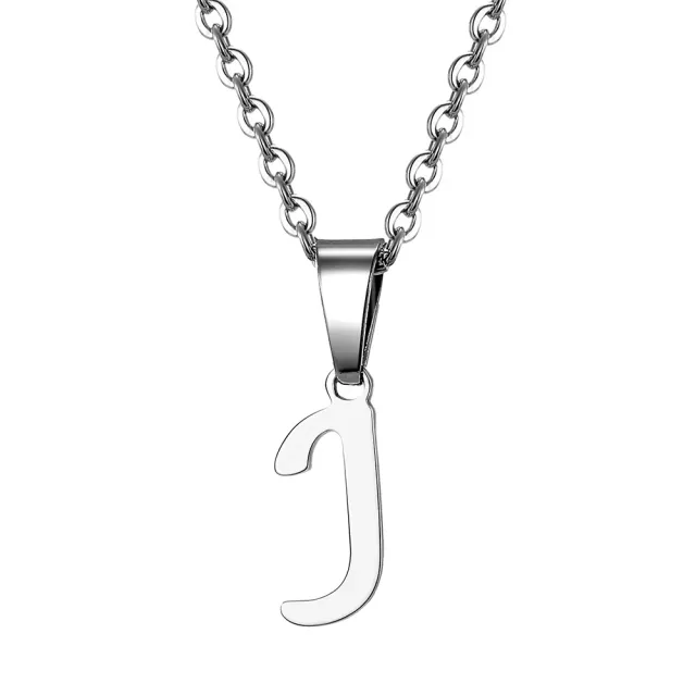 Necklace with letter of steel - Pendant with letter of stainless steel