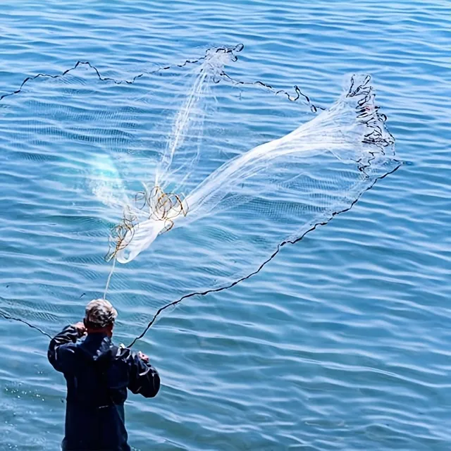 Ručně házená rybářská síť bez kruhů - Tradiční lov bez prutů - Lehká přenosná síť