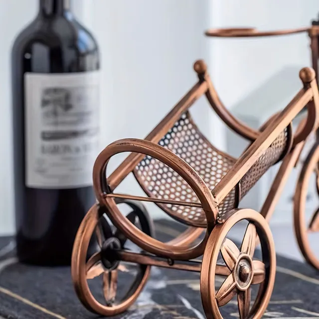 Table wine holder in cycling style for one bottle, separate, decorative and practical addition to the home bar