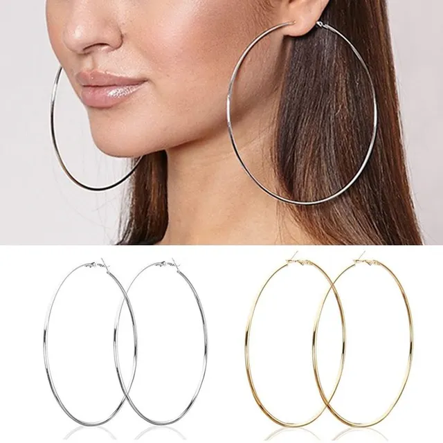 Large hoop earrings - multiple sizes, gold, silver