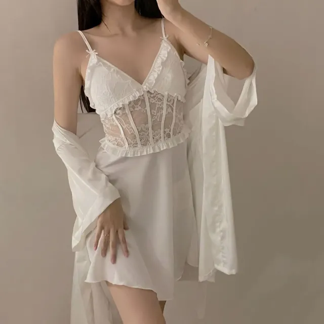 Luxury 2-piece set of nightdress and bathrobe for bride and bridesmaids