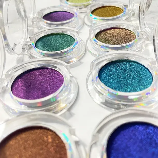 Luxurious metallic eye shadows - changing color when changing angle of light, several color variants